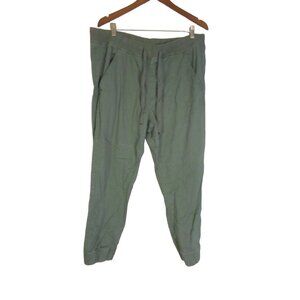 Casual Army Green Size XXL Casual Chino elastic waist / cuff cropped pants